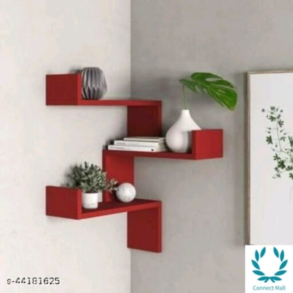 wall shelves - LXHXB: 21X13.5X15.5 cm, Red, Wooden, Multipack 1